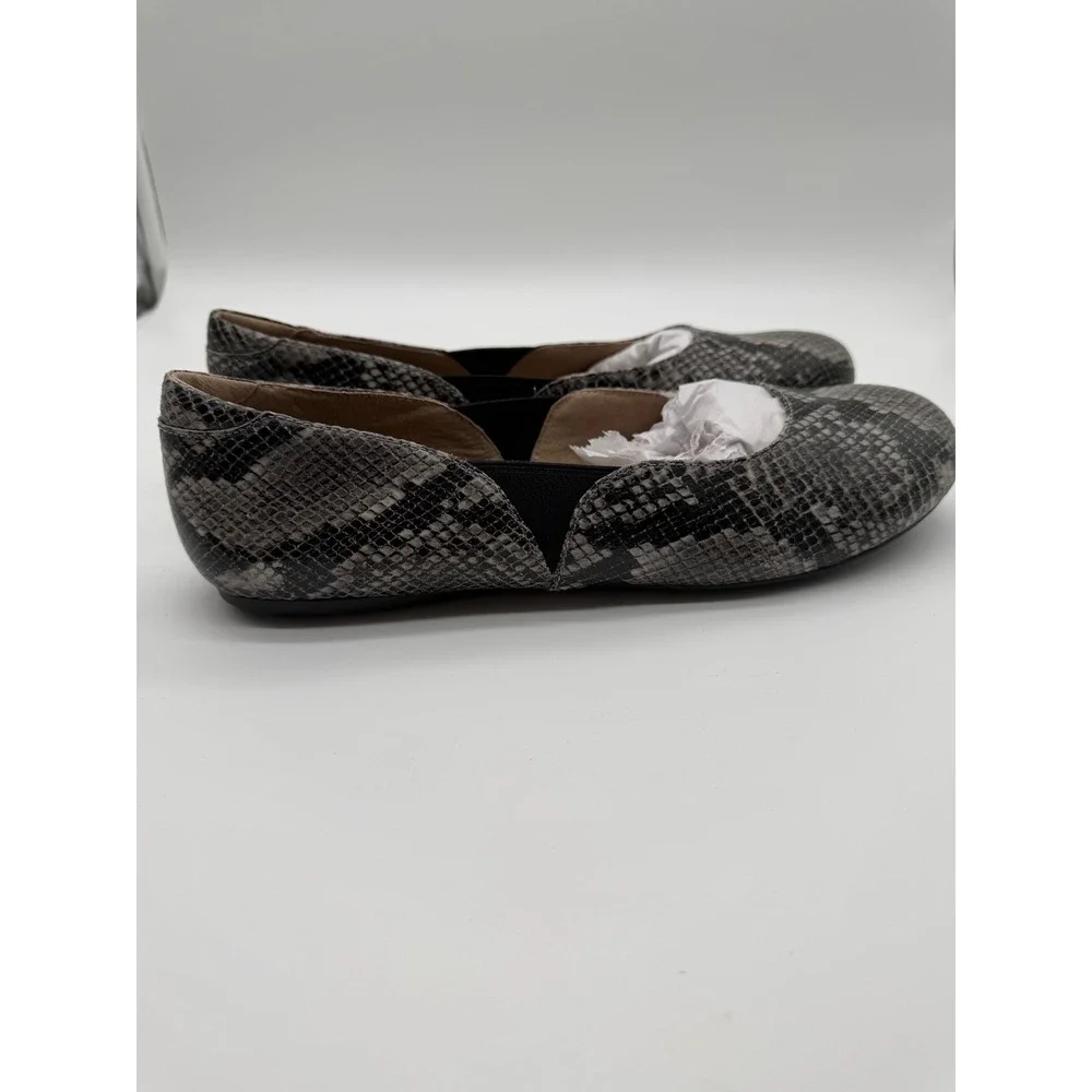 SoftWalk Norwich Snakeskin‎ Ballet Flats Black White Womens 10.5 N S1564-055